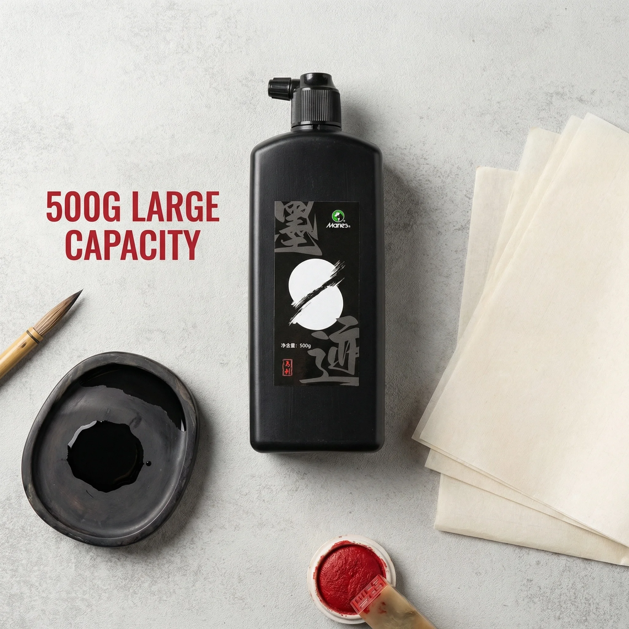 tinta-chinesa-profissional-marie's-para-caligrafia-500g-100g-250g-garrafa-grande-materiais-de-arte-para-pintura