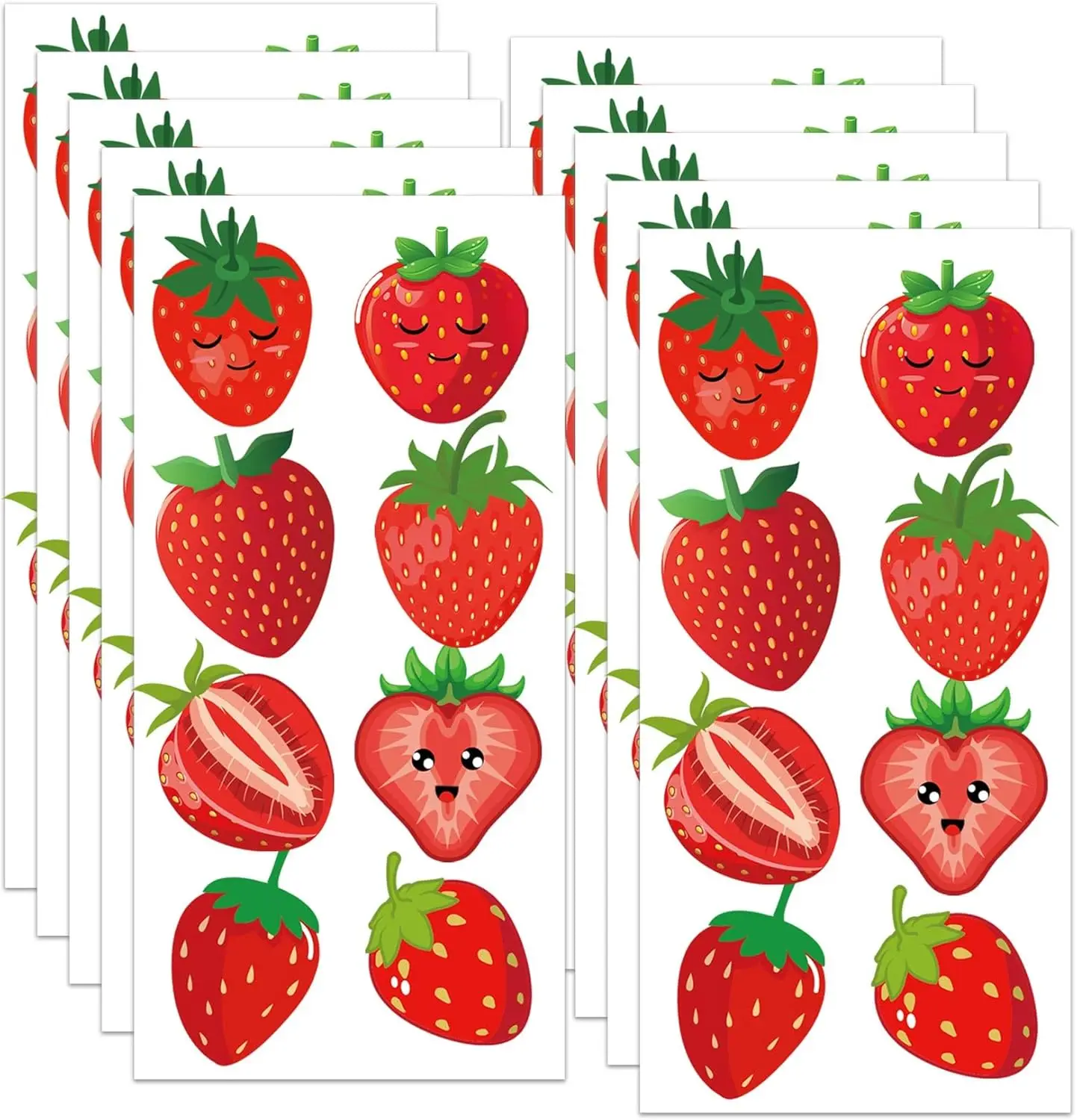 2 Inch Red Strawberry Shaped Stickers Strawberry Themed Birthday Party Favors - Pink Berry First Birthday