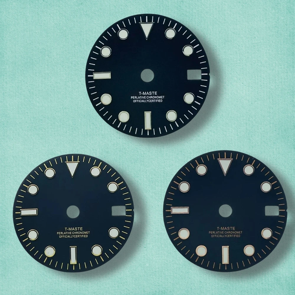 

High Quality NH34 Dial 28.5mm S Logo NH34 SUB/SKX007 Dial Fit NH34 Movement Green Luminous NH34 Accessories ﻿