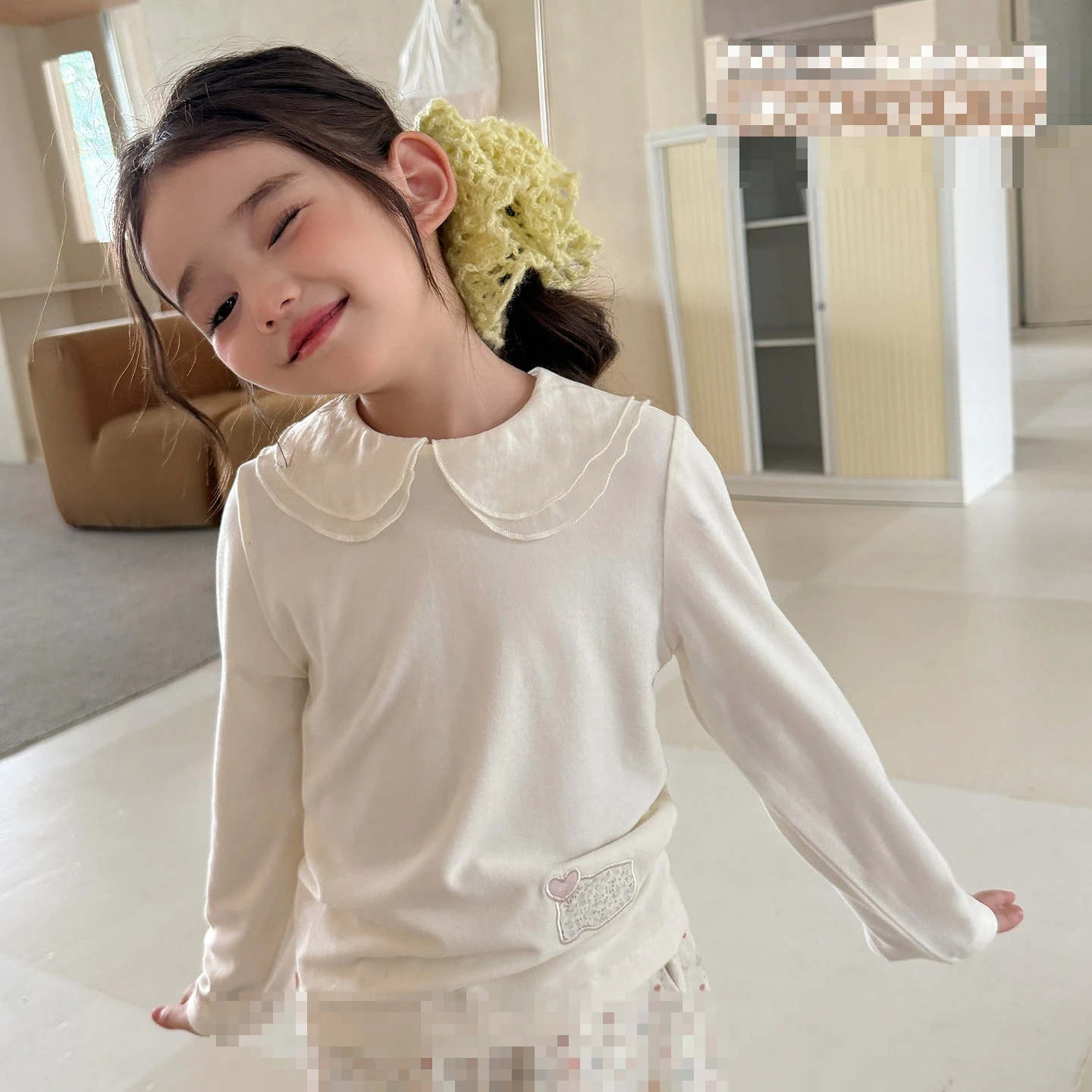 Girls Long Sleeve T Shirt 2026 Fall New Baby Girl Princess Doll Collar Undershirt Top Suitable Autumn Wear
