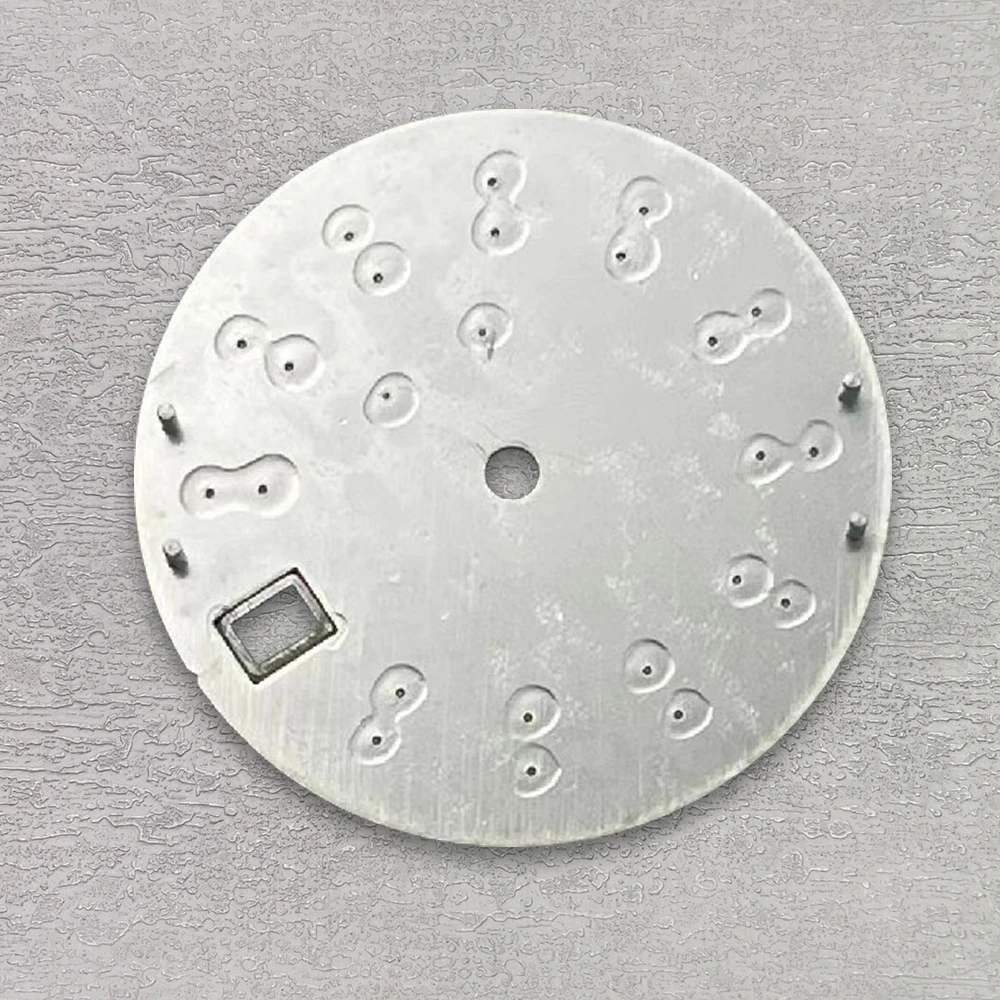 Esfera mate con logotipo S de 28,5mm compatible con movimiento japonés NH35/NH36/4R/7S, accesorios de modificación de reloj luminosos verdes de alta calidad 3/3,8