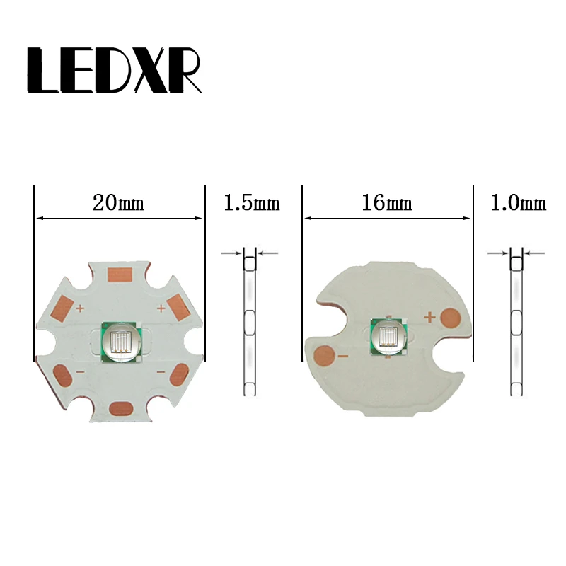 2pcs5050/Ceramic L2 T6 lamp beads 10 watts warm white red blue green processing welding 16/20mm copper substrate