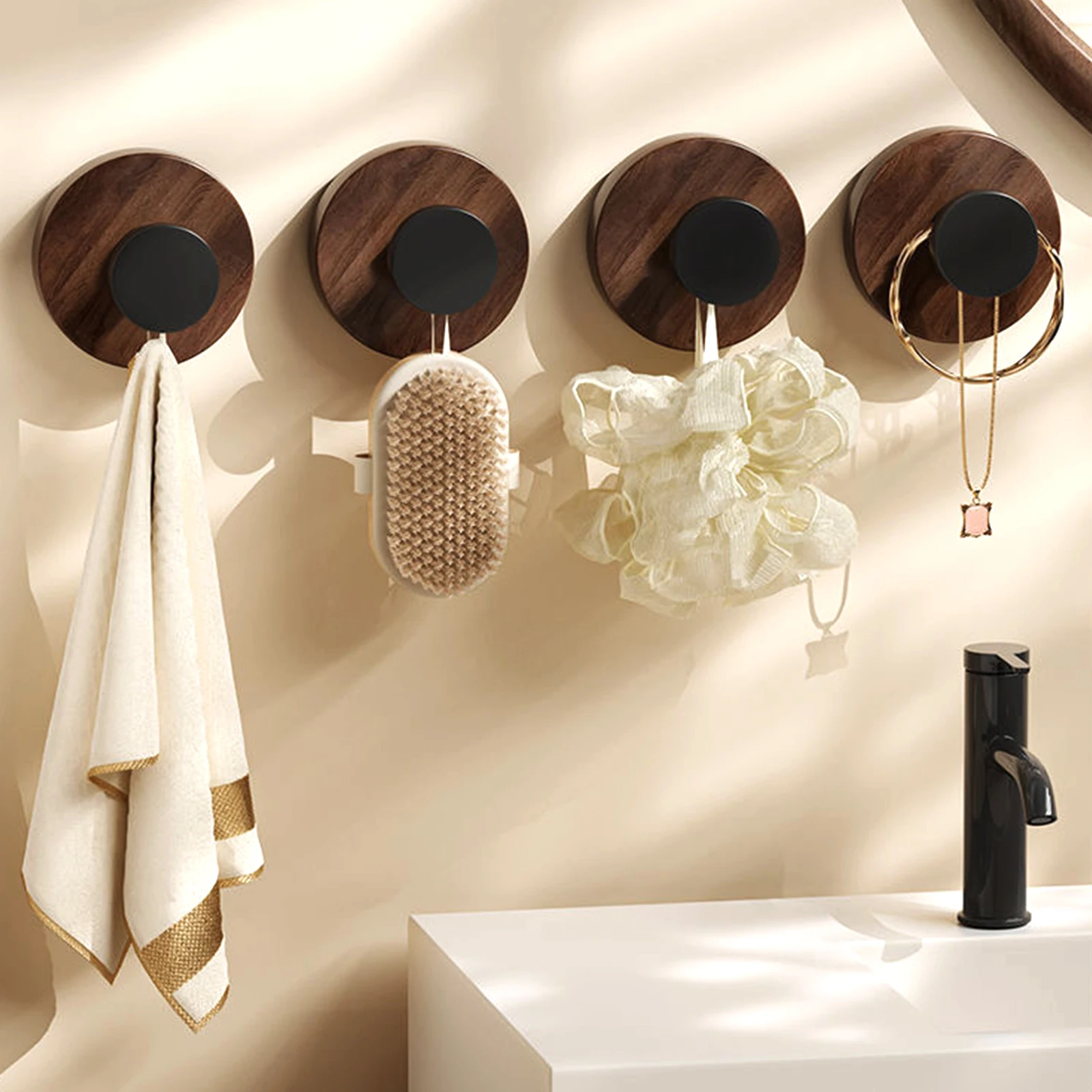 Entrance Suction Cup Hook Strong Adhesive Non Perforated Door Clothes Hanging Key Placement Hat Placement Load-Bearing Hook