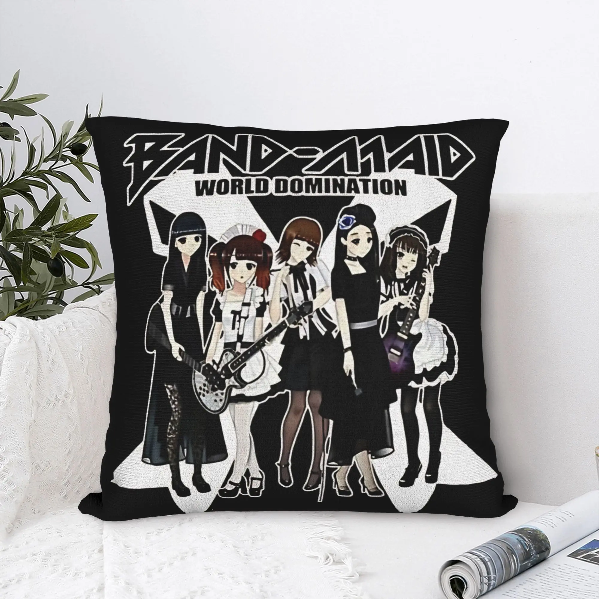 Just Bring It Band Maid Square Pillow Cases  Cushion Cover Novelty Zipper Decorative Pillowcover for Home 18