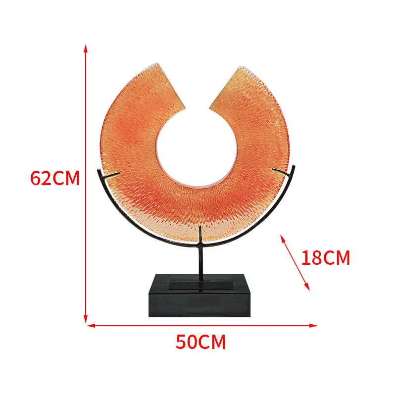 Yjq new Chinese transparent resin ring sculpture ornament living room entrance entrance TV cabinet decoration