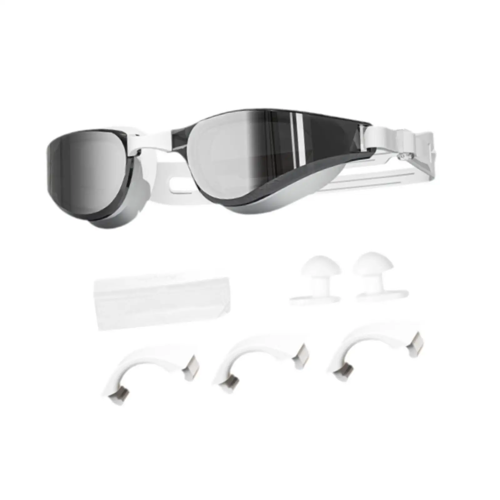 Swimming Goggles with Nose Bridges for Men Women Waterproof No Leaking Portable Swim Goggles for Snorkeling Sports