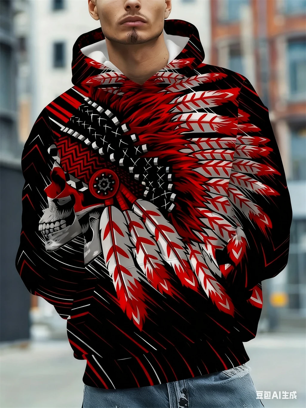 

Men's Hoodie Native Ethnic Print Sweatshirts For Men Harajuku Hooded Shirt Pullover Casual Clothes Streetwear Top Men's Clothing