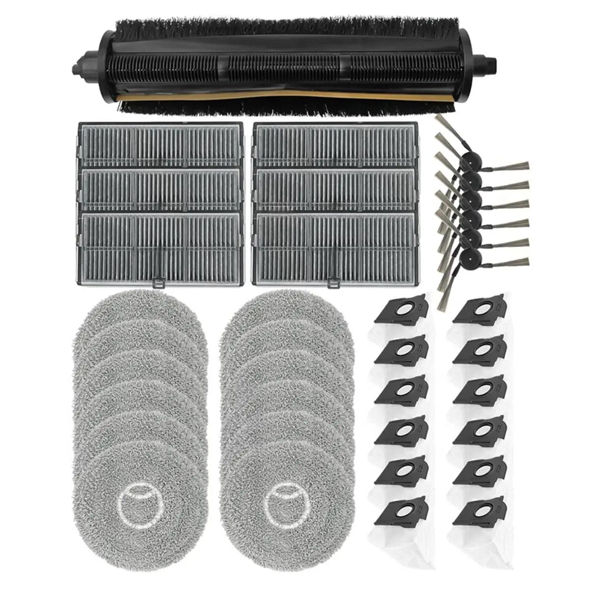 

Совместимые запчасти для P50 Pro Ultra: основная боковая щетка, HEPA-фильтр, насадка для влажной уборки, мешок для сбора пыли 【A73 AcePro】