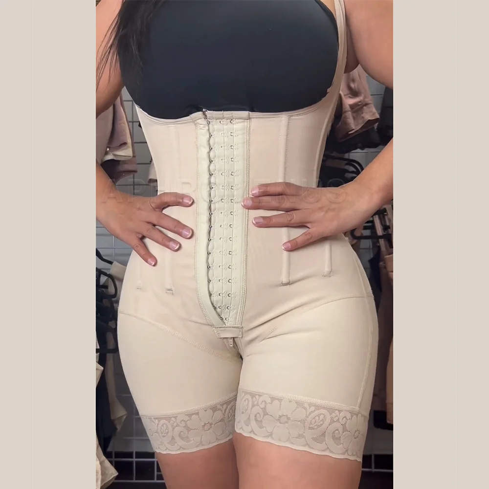 Fajas Colombianas High Compression Slimming Bodysuit Open Chest Waist Trainer Shapewear Post Surgery Butt Lifter Body Shaper