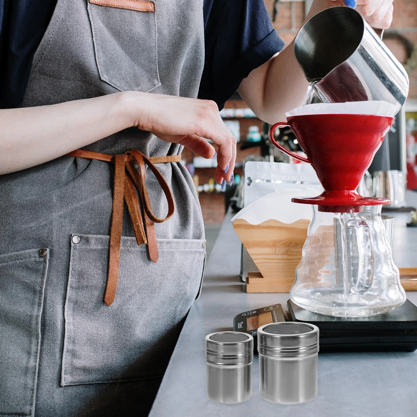 

Coffee Sprinkler Stainless Steel Salt Bottle Sugar Shaker Camping Spice Jar Metal Barbecue Container Kitchen Utensils Storage