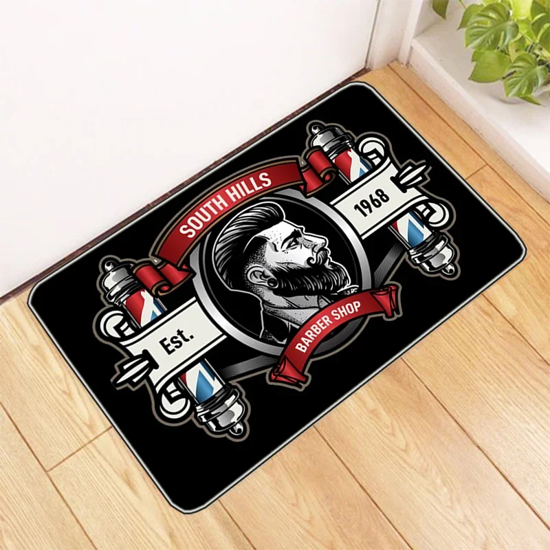 

Barber Shop Doormat Entrance Door Mat Modern Home Decoration Foot Mats Carpets Kitchen Carpet Living Room Rug Rugs Bathroom Bath