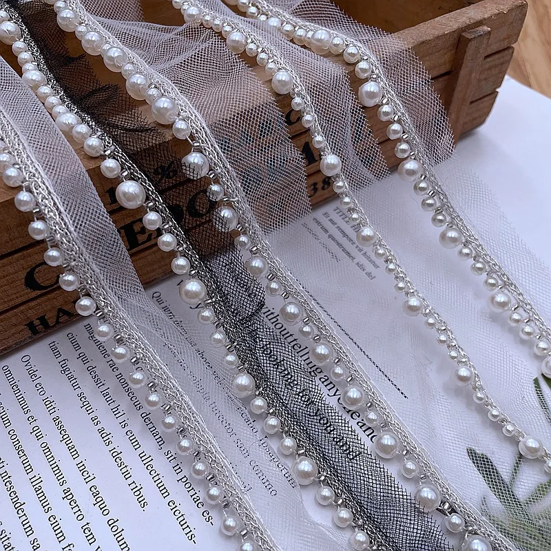 Ручная бусина с жемчужной тесьмой, золотая лента для украшения одежды