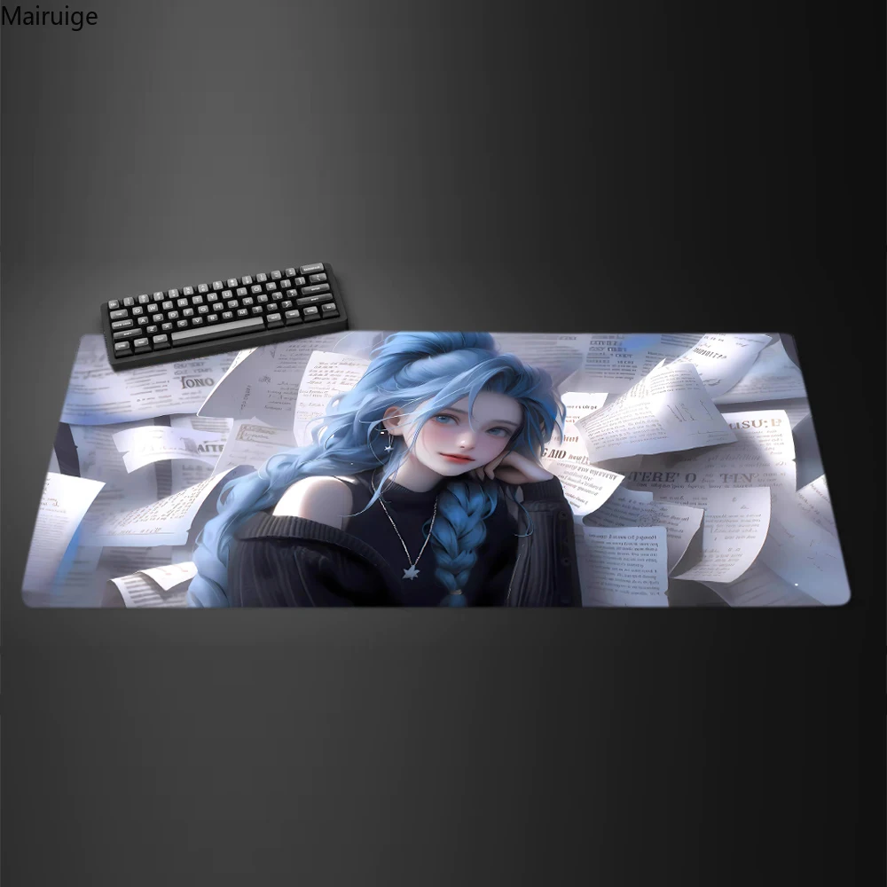 Large Jinx Mouse Pad Pc Gamer League of Legends Cabinet Keyboard Desk mat Cartoon Arcane Gaming Accessories Computer Mousepad