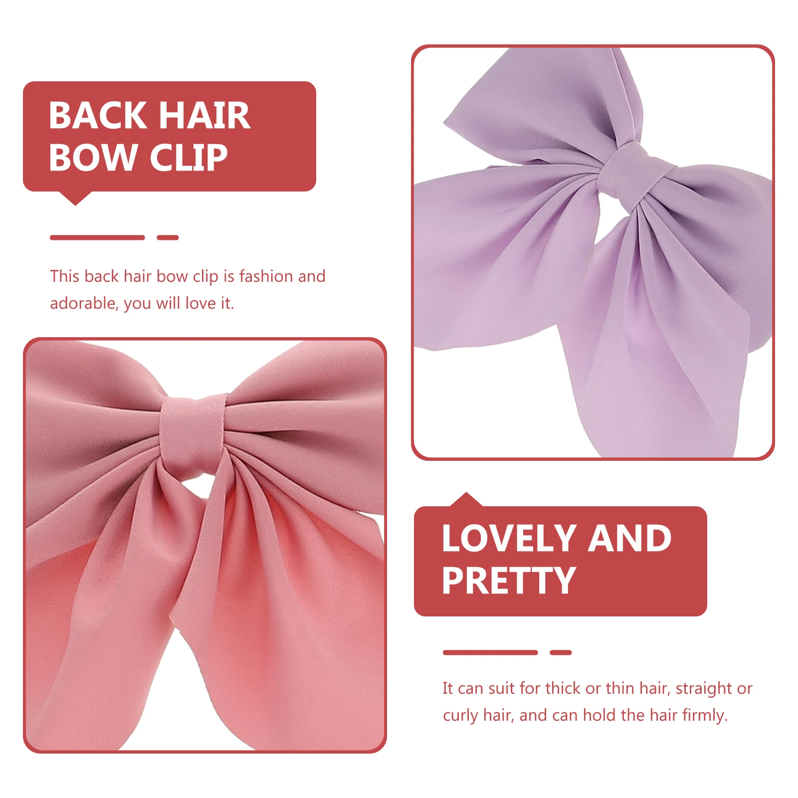 

6pcs For Girls Clip Girls Hair Bow With Clip Polyester Bows Wedding Curly Hair Accessories Styling Non Decorative