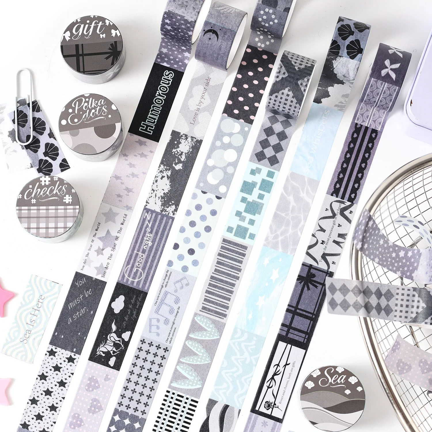 

1pcs/lot Decorative Adhesive tapes Gray tone texture Scrapbooking DIY Paper Scrapbooking Stickers