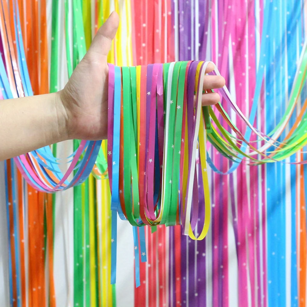 Streamer Curtain, Wedding and Birthday Party Decoration Background Wall with Tassel and Door Decoration for Holiday Celebrations