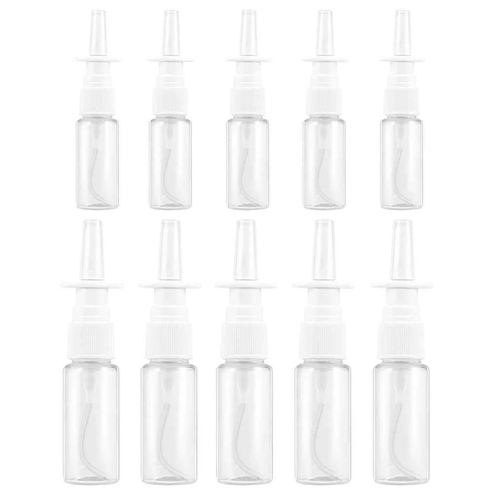 10 Pcs Spray Bottles Mist Rhinitis Nasal Spraying Dividing Carry Small Plastic Container Silver Travel