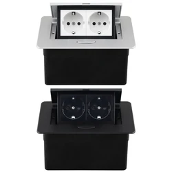 EU RU Built-in socket With USB A C Type C Office Desktop Socket Conference Room Socket Hidden Socket Socket In the countertop
