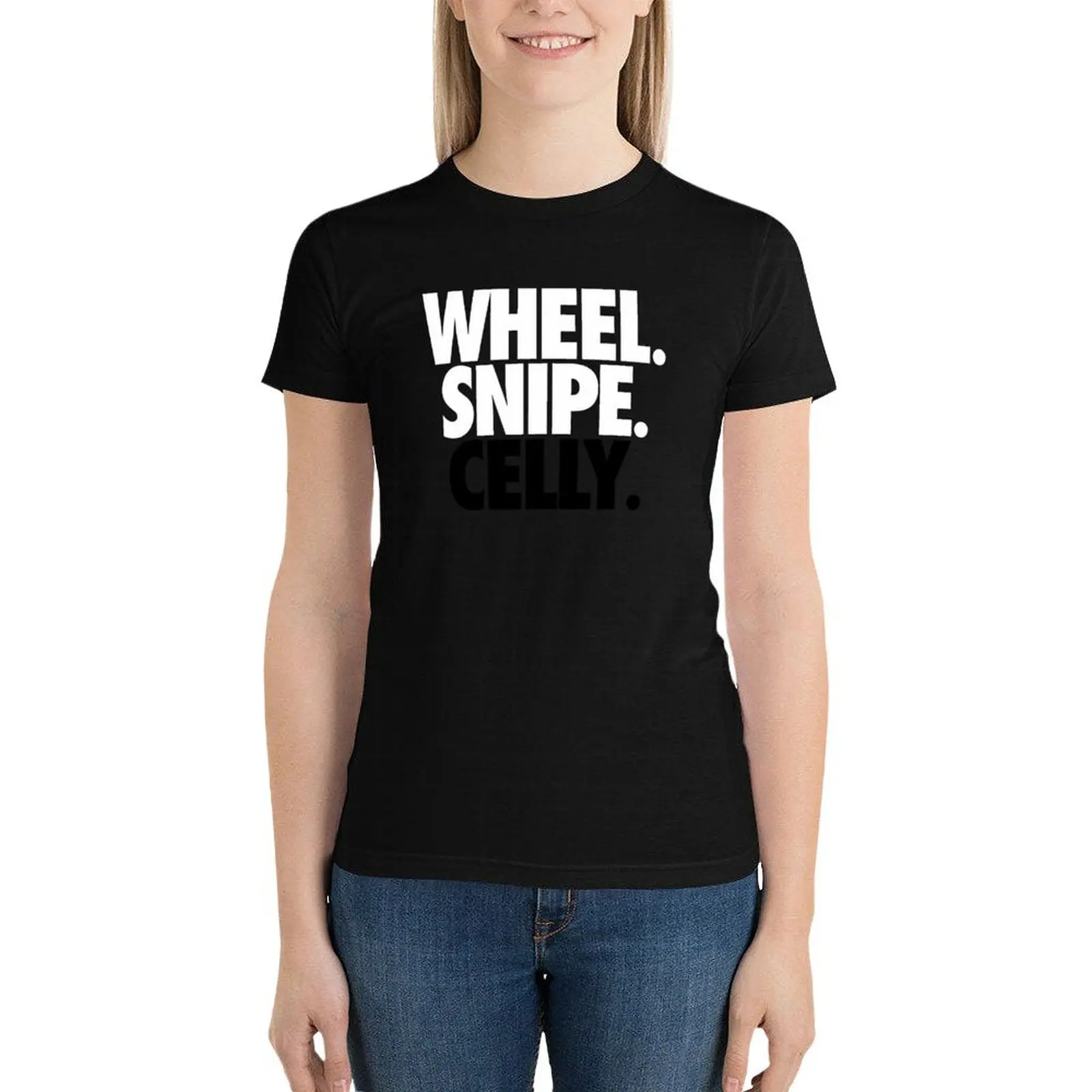 

Wheel. Snipe. Celly. (red) T-Shirt graphics cute tops Women clothes