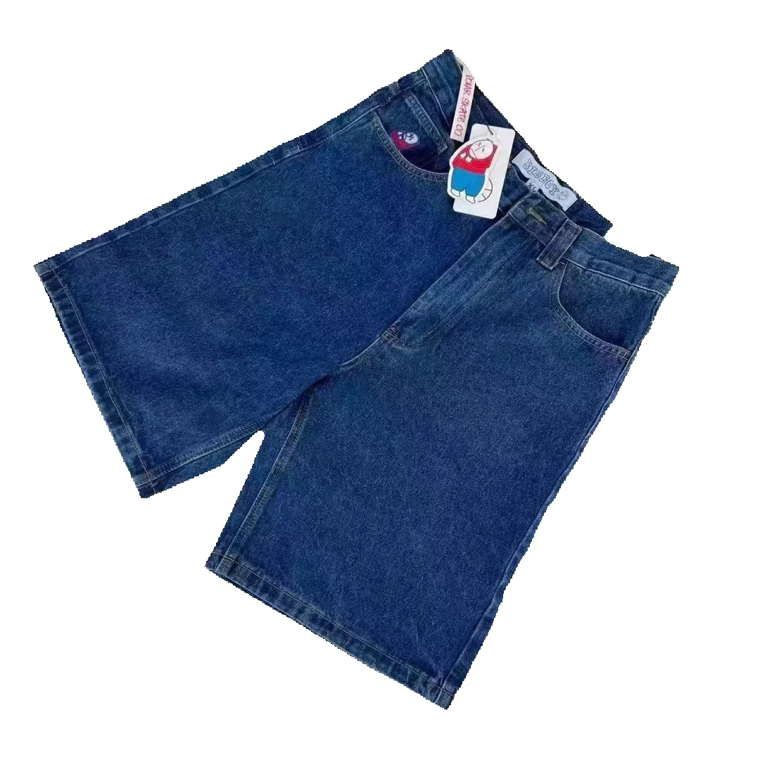 Direct Sales From Cross-border Manufacturers: Y2k Denim Shorts, High Street Hip-hop Retro Style, Personalized Pattern_ecoleips.com