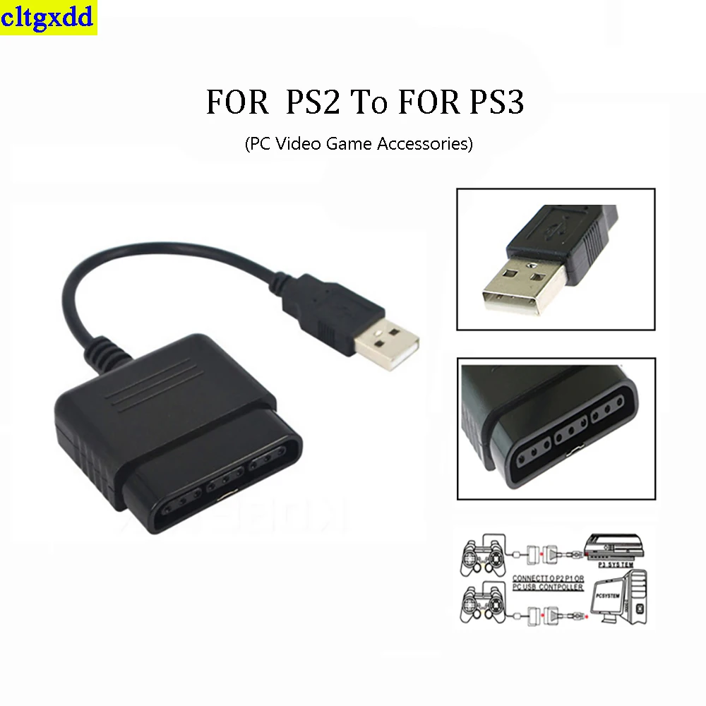 cltgxdd 1piece USB adapter FOR PS2 to PS3/PS3 to PS2 game controller PC video converter high-quality computer cable accessories