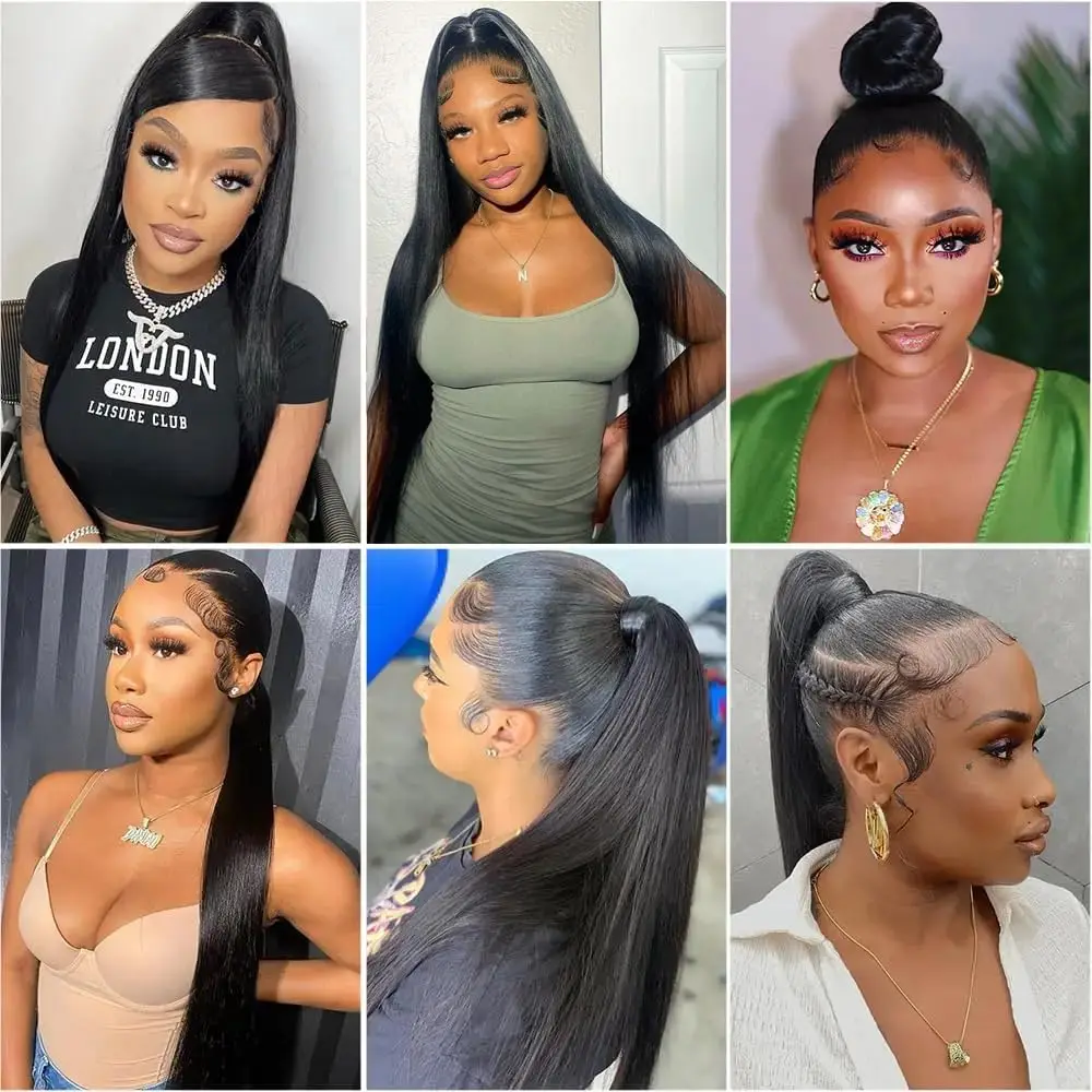 360 Lace Frontal Only Straight Human Hair Pre-Plucked Transparent Lace Closure Only Natural Color 360 Lace Closure for Women