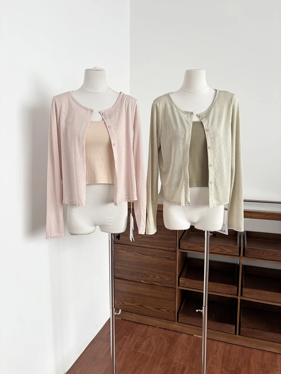 

Sweet Summer Slimming Casual Style Women's Two-Piece Set Sun Protection Long Sleeve Short Length Top with Cardigan