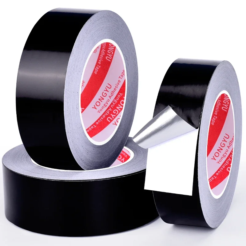 20/50m Aluminum Black Foil Tape Adhesive Aluminum Foil Tape High Temp Heavy Duty Adhesive HVAC Sealing Hot Cold Air Duct Tape