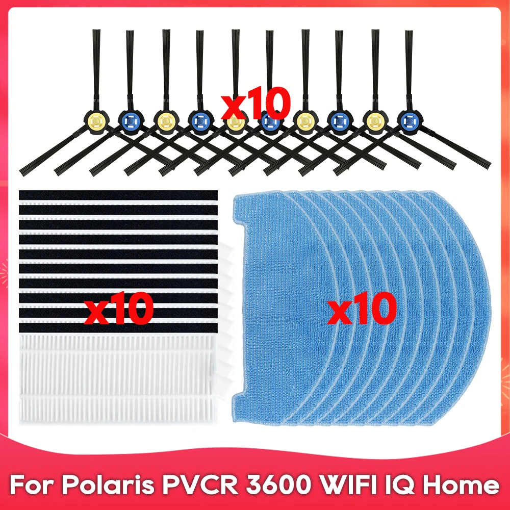 

Compatible For ( Polaris PVCR 3600 WIFI IQ Home ) Side Brush Hepa Filter Mop Cloths Rag Robot Vacuum Cleaner Accessory Part