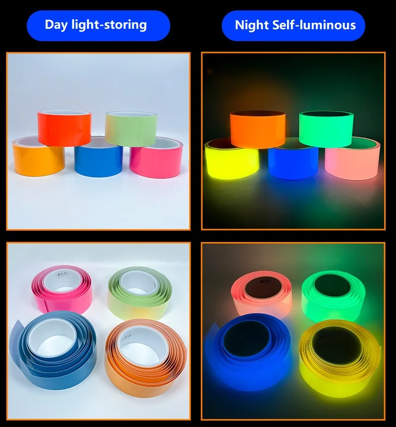 2 Inches Night Luminous Self-Adhesive Tape, Fluorescent, Glow in the Dark, Green Sticker, Safety Security, Decorative Sticker