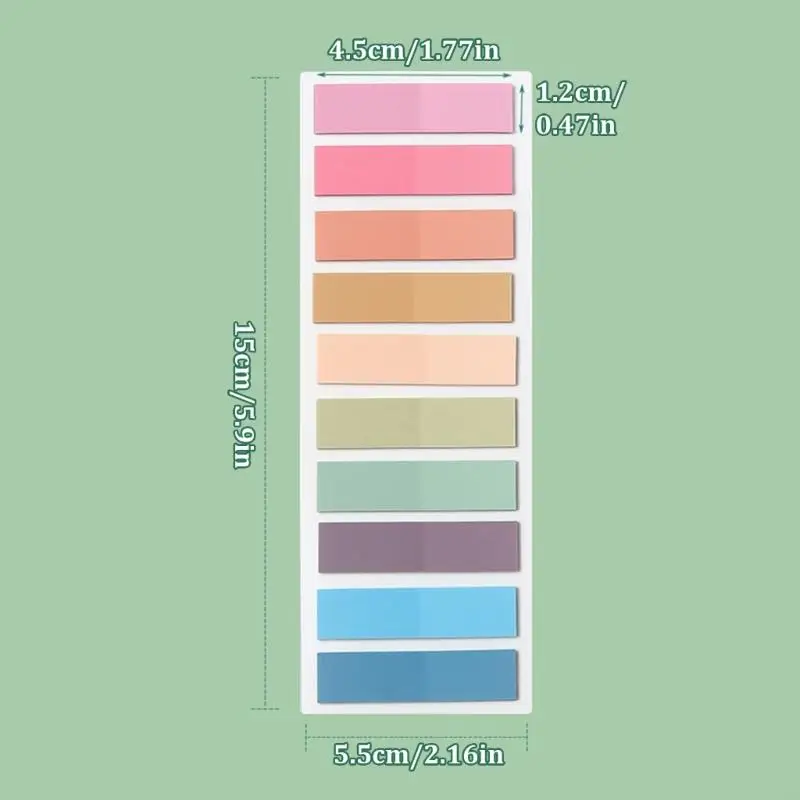 Notas pegajosas guias índice colorido