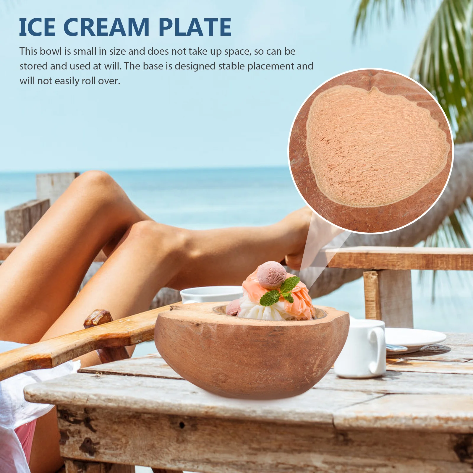 

Natural Coconut Shell Bowl Food Serving Dessert Snack Storage Bowl for Party Beach Home Decor Kitchen Use Coconuts Shell