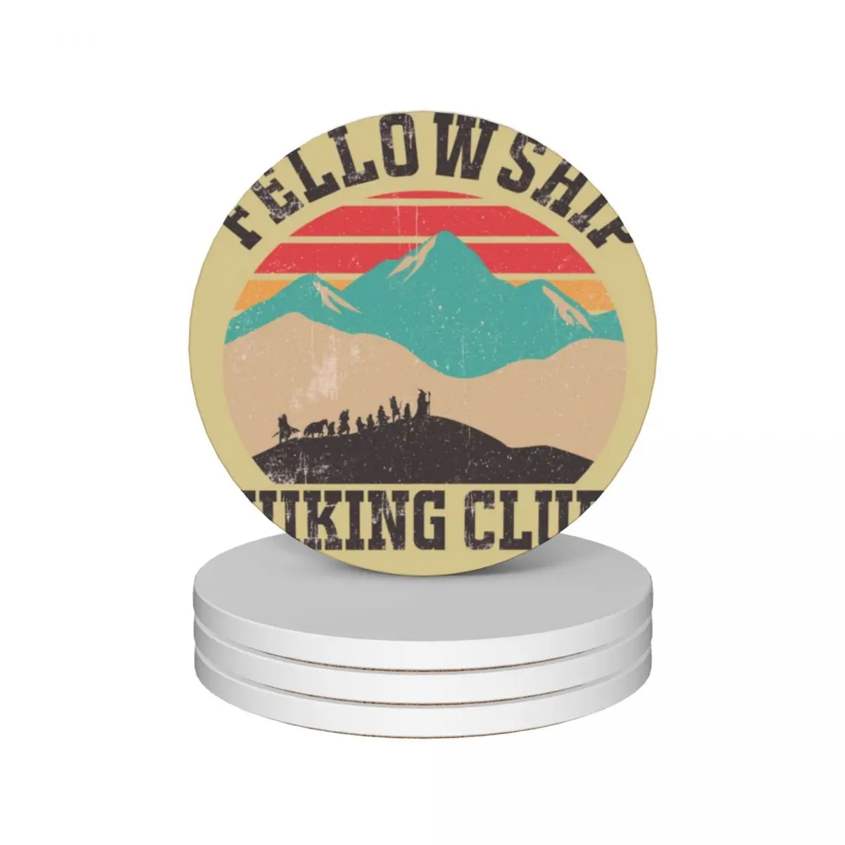 

fellowship hiking Ceramic Coasters (Set of 4) cute kitchen table decoration and accessories for drinks set Coasters