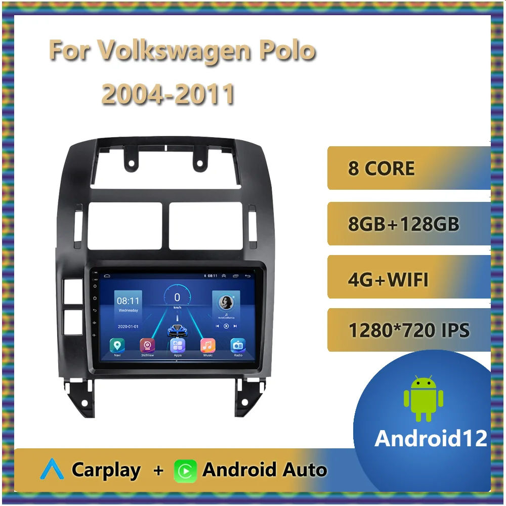 

Android 12 Car Radio Multimedia Video Player For Volkswagen Polo Mk4 IV 2004 - 2011 GPS Navigation Wireless Carplay Android Auto