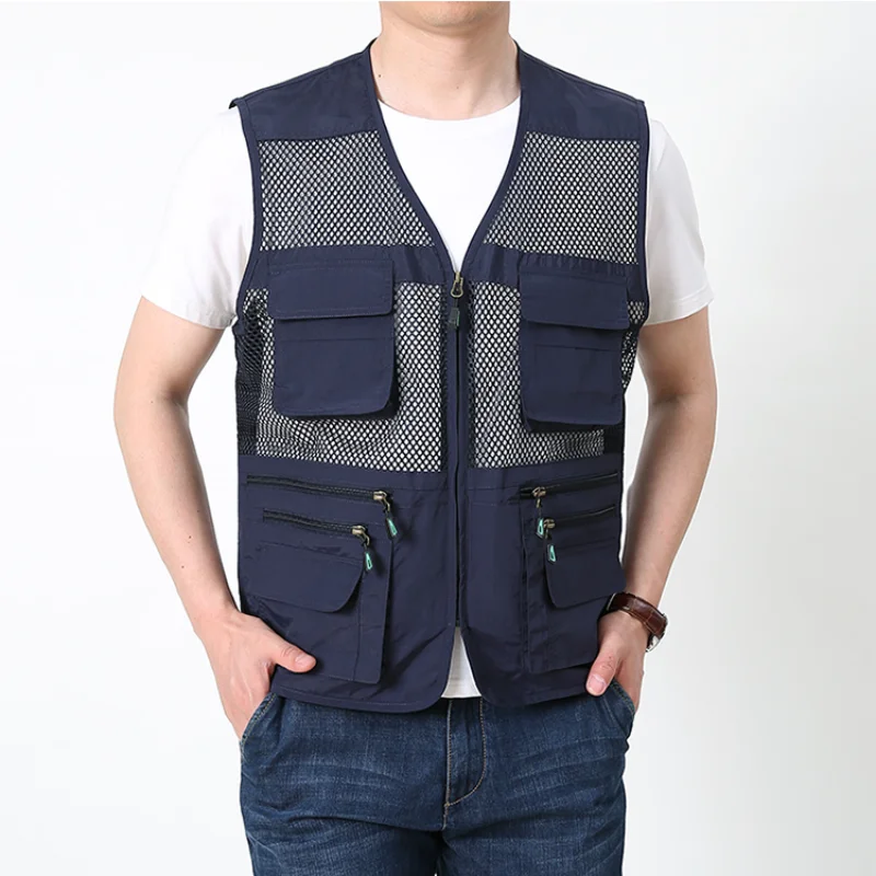 Tactical Vest for Men Summer Mesh Sleeveless Jackets MAN Men's Clothing Mens Coats Jackets Work Working Jacket