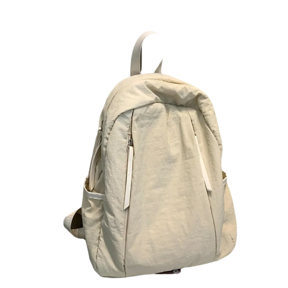 

Simple Solid Color Travel Backpack Lightweight Multi-pocket Nylon Backpack Korean Style Versatile Student Schoolbag Outdoor