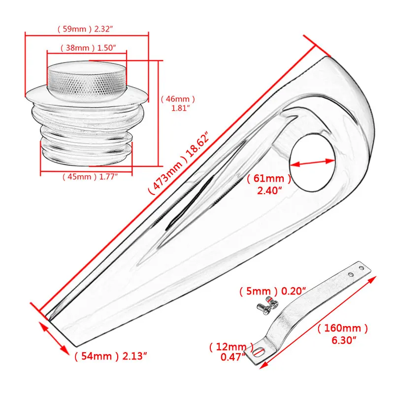 Aksesori Motor Penutup Konsol Bahan Bakar Dasbor Plastik Penutup Tutup Tangki Gas untuk Harley Touring Road Street Electra Glide Road King 08-17