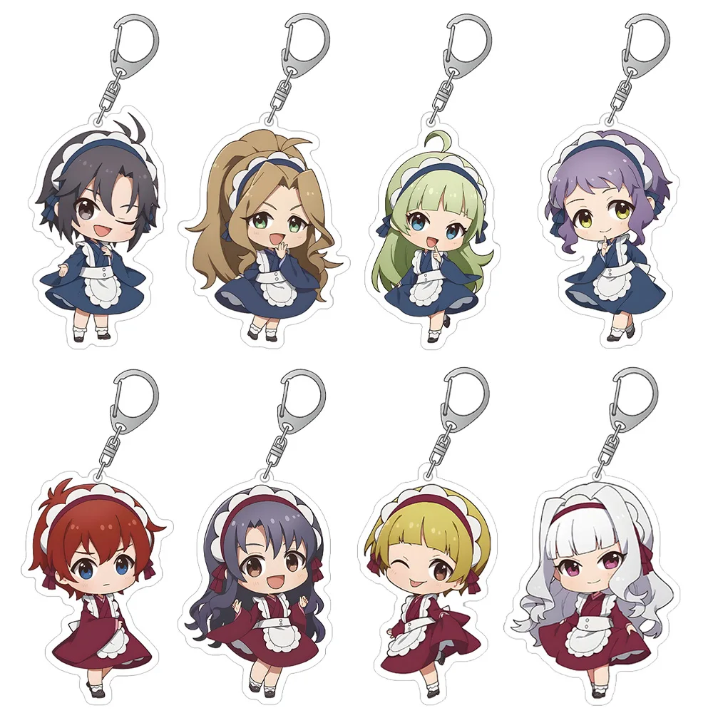 Llavero de acrílico de anime Chibi de The Idolmaster: Makoto Chizuru, Elena Mizuki, Hinata Fuka, Iku Karen, Shizuka Ayumu, Miki, para mochila
