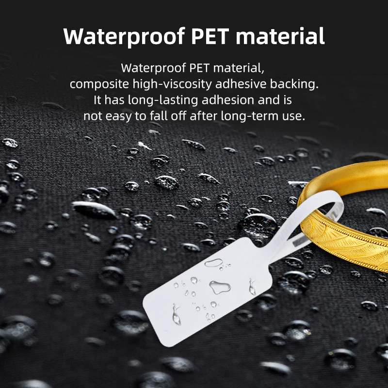 1000pcs 860-960Mhz UHF RFID Tag Passive 4m Read Range PET Material RFID Jewelry Label for Jewelry Management