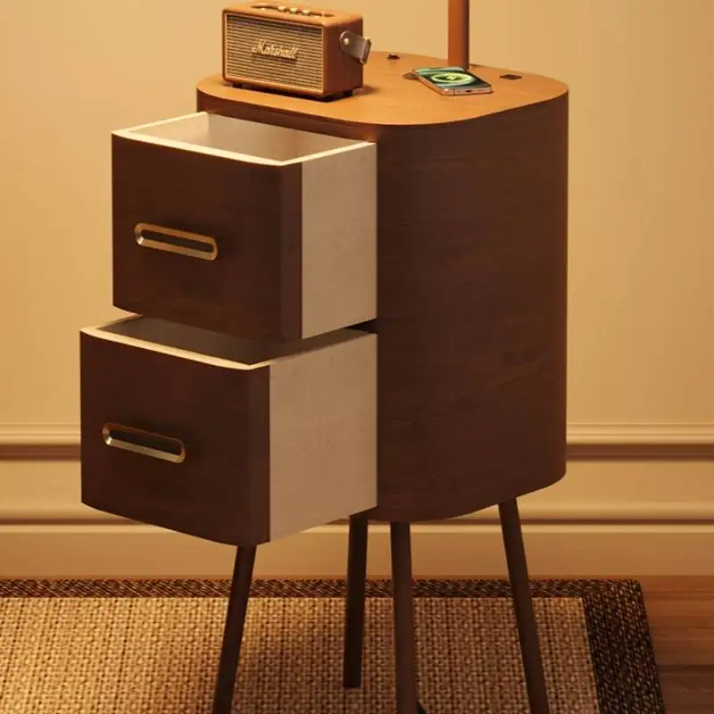 

Designer Cute Bedside Table Brass Removable Industrial Vintage Nightstand Storage Aesthetic Mesita De Noche Dormitorio Furniture
