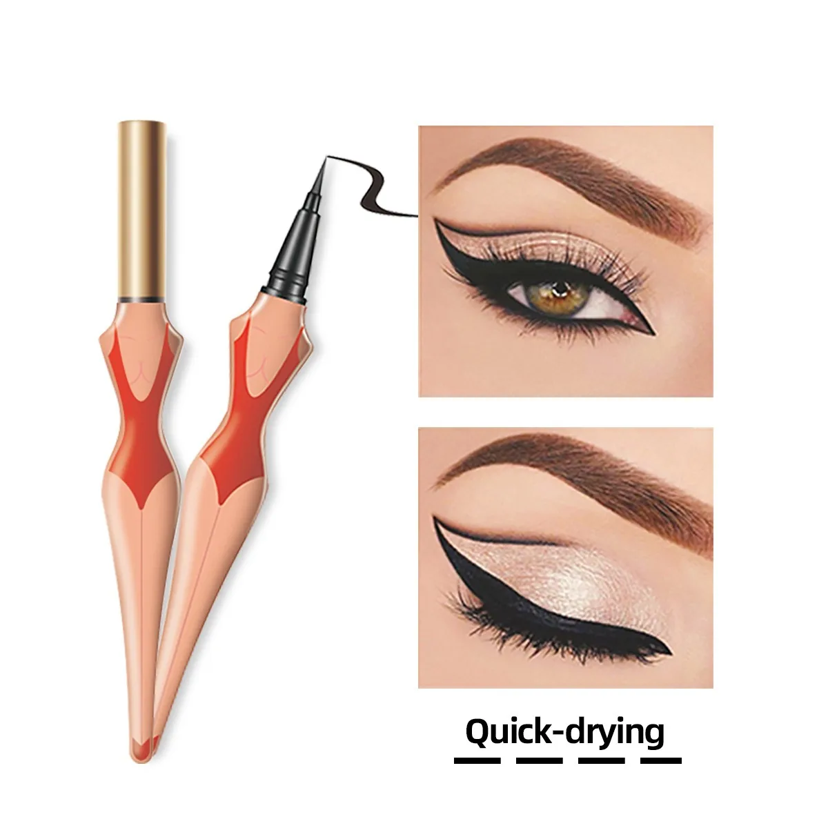 Black Eyeliner Waterproof Lasting Smooth Sweatproof Quick Drying Not Bloom Natural Not Fade Easily for Beginners Eyes Makeup