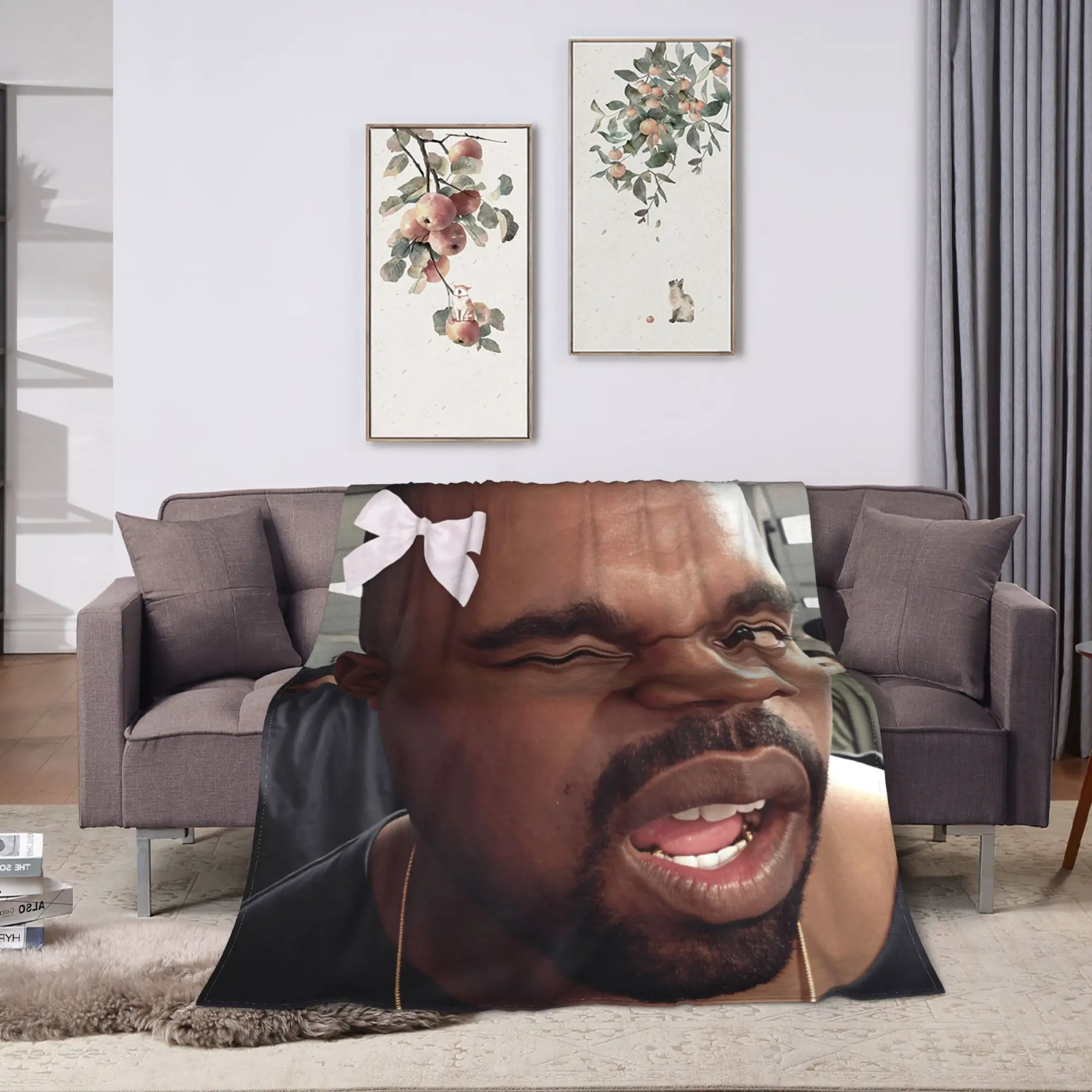 Kanye West Meme Super Soft Blanket  Child Plush Throw Blanket Funny Couch Chair Flannel Bedspread Sofa Bed Cover