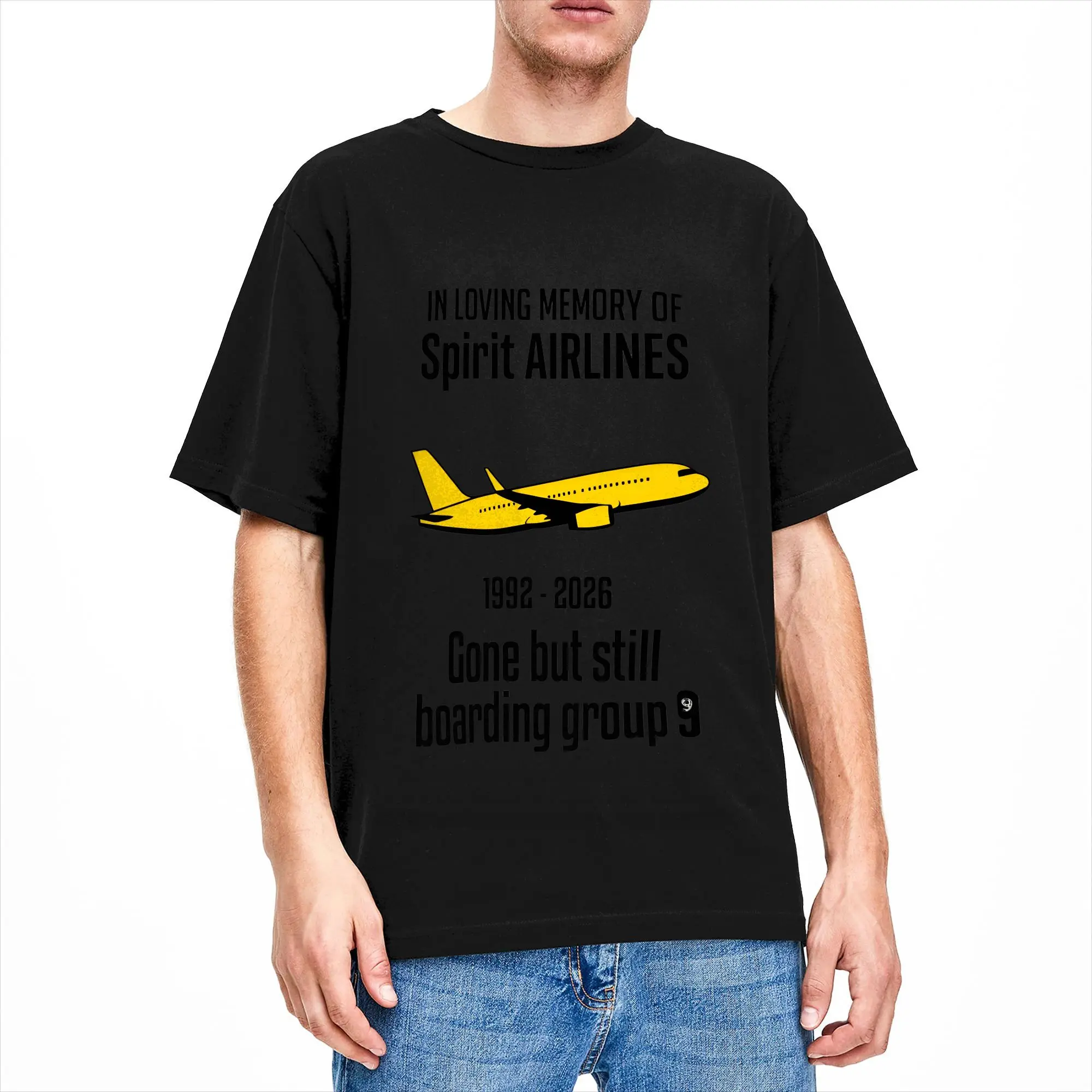 Oversized T-Shirt Summer Forever Spirit Airlines 1983 to 2026 Novelty T-Shirts Cotton Men Y2K Classic Wholesale Short Sleeve