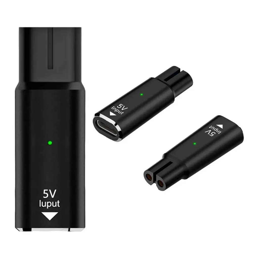 5V Dual-Slot Type-C Electric Shaver Adapter Charger Converter,for USB Power Supply,for Beard and Mustache Trimming,Plug and Play