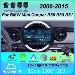 Android 16 Car Radio For BMW Mini Cooper R56 R60 R51 2006 - 2015 GPS Carplay Navigation Stereo Auto DSP BT DVD Multimedia Player