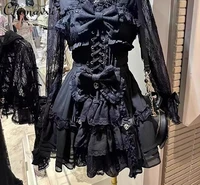 Japanese Liz Sweet Girls Cute Lolita Dress Lace Patchwork Long Sleeve Elegant Princess Dress 2025 New Slim-fit Lolita Dresses 2