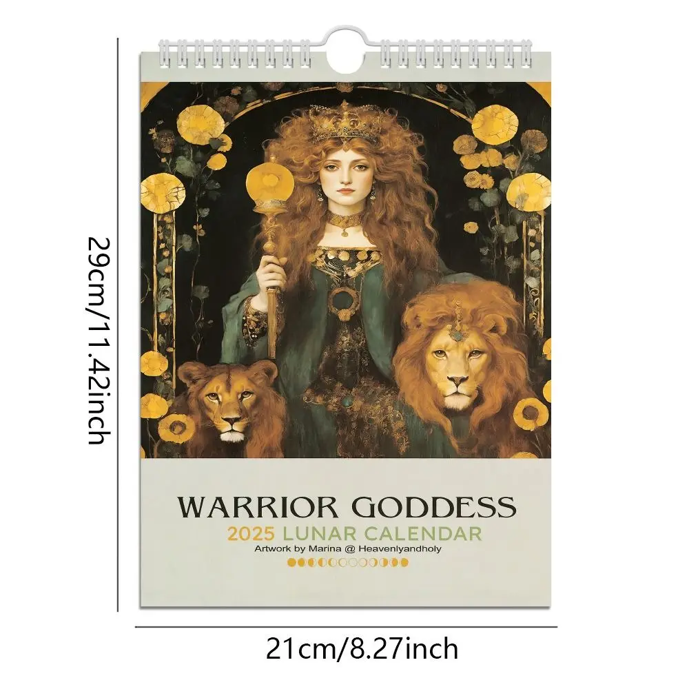 2025 Dark Goddess Worrior Goddess Lunar Calendar Daily Weekly Monthly Planner Creative Wall Calendar Funny Desktop Calendar Gift