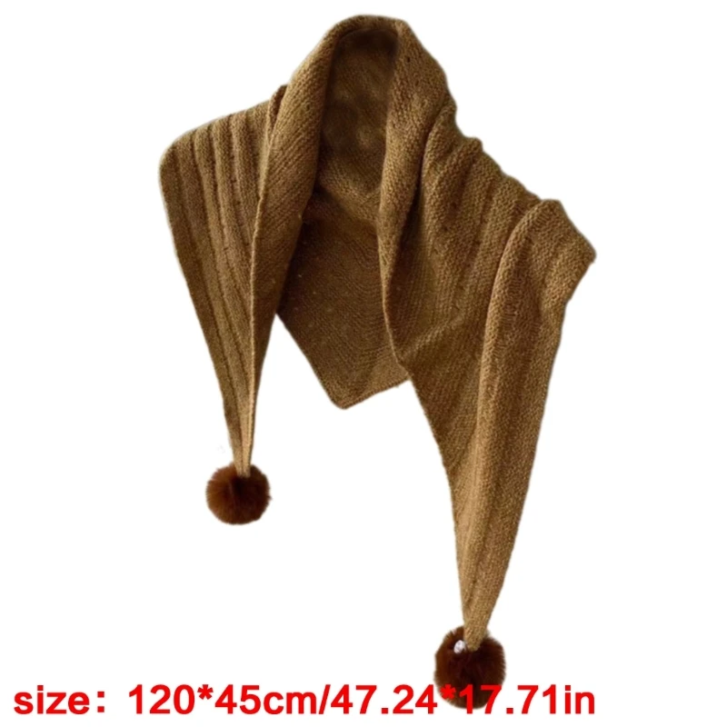 SZL Decorative Triangular Shawl Knitted Scarf Breathable Knitwear Fichu Shawl for Outdoor Indoor Warm Scarf Women Neckwear