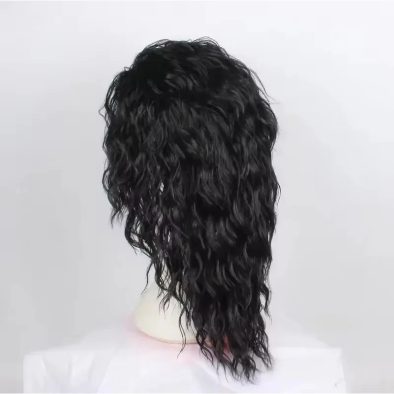 2025 yiyi2025yiyiMichael Jackson O Glasses MJ Parrucca lunga nera riccia sintetica Copricapo per capelli Parrucche Cosplay di Halloween Accessori