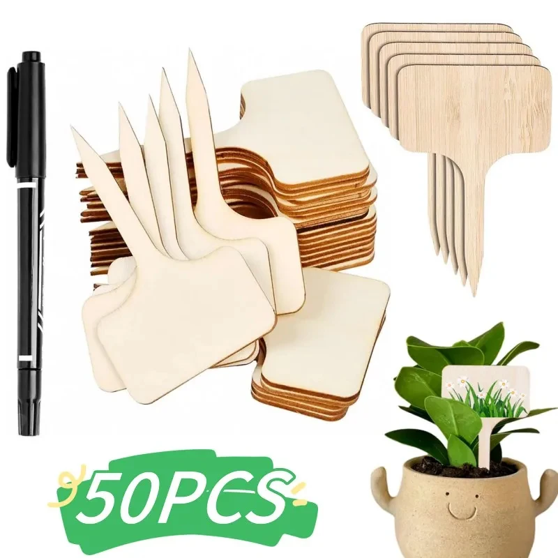 1-6Set Bamboo Plant Labels Eco-Friendly Wooden Plant Sign Tags Garden Plant Markers For Seed Potted Herbs Flowers And Vegetables